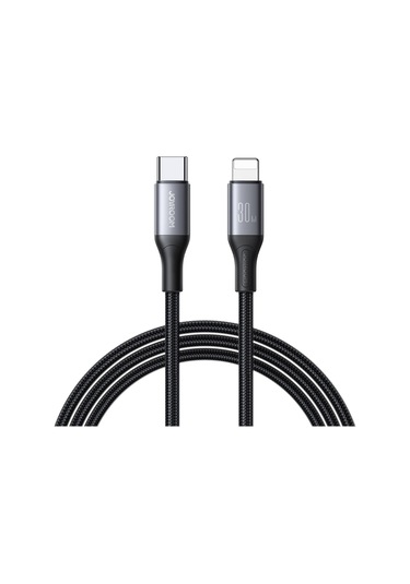 Joyroom S-a28 Flaş Serisi 60w 480mbps Hızlı Şarj Veri Kablosu, Type-c - 8 Pin Kablo, Uzunluk: 1m Siyah