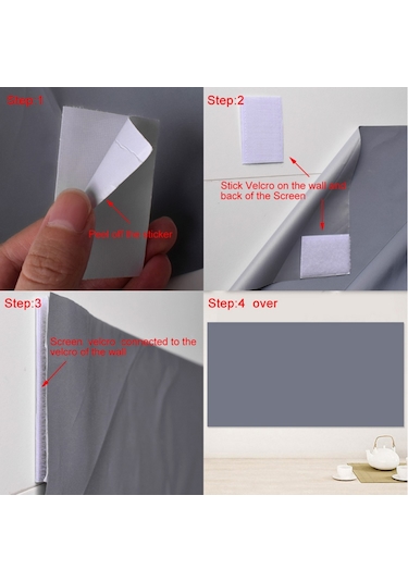 Lemestar Taşınabilir Katlanabilir Projektör Ekranı Metal Katmanlı Işık Dayanıklı Ev Sinem Çok Renkli-23