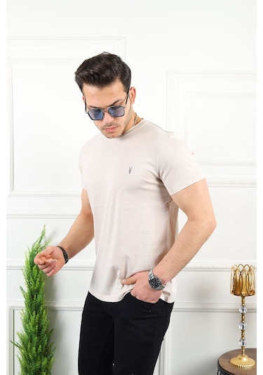 Erkek Standart-fit Bisiklet Yaka %100 Pamuk 4'lü Basic Tişört Paketi Kzk-104 Çok Renkli