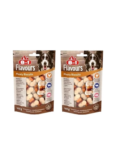 8in1 Flavours Meaty Biscuits Köpek Ödülü 100 Gr. X 2 Adet