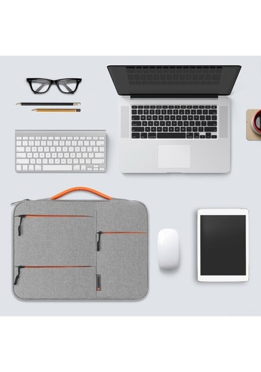 Yunboo 14 Su Geçirmez İş Laptop Çantası - Çok Katmanlı Koruma, Pu Sap, Siyah/gri/lacivert Laptop Çantası Laptop Çantası