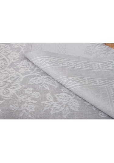 Finezza Lola Jakar Polyester Kumaş Gri Runner 45x150 cm - 1413
