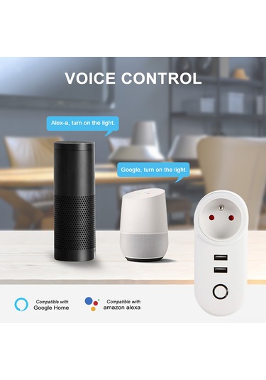 Geeroyoo Akıllı Wifi Priz - Telefonla Kontrol, Zamanlayıcı, Google Home Ve Ses Kontrolü