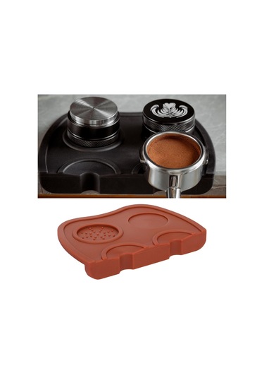 Suntek Espresso Mat Kahve Kurcalama Kaymaz Sıkıştırma Tutucu Ped Silikon Mat Kahverengi