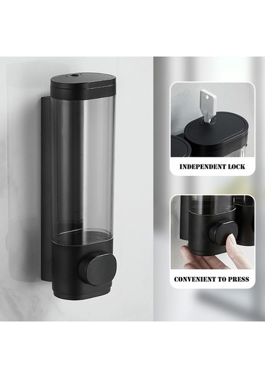 Pazly 600ml Manuel Duvar Sabun Dispenseri - Bulaşık, Şampuan, Duş Jeli İçin Ev & Otel Mutfak Ban Küçük Boyutlu Çok Renkli Çok Renkli