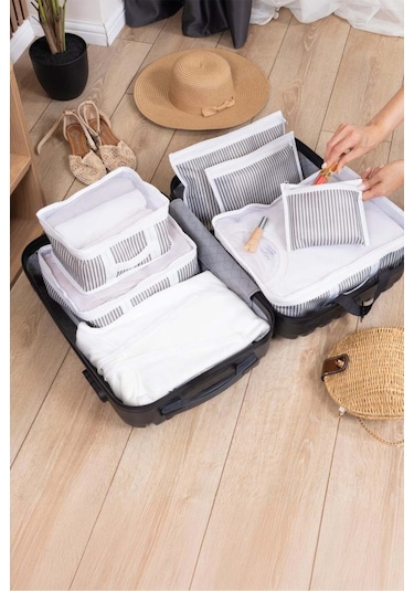 6 Parça Bavul Organizer, Valiz Organizer, Valiz Düzenleyici Desenli