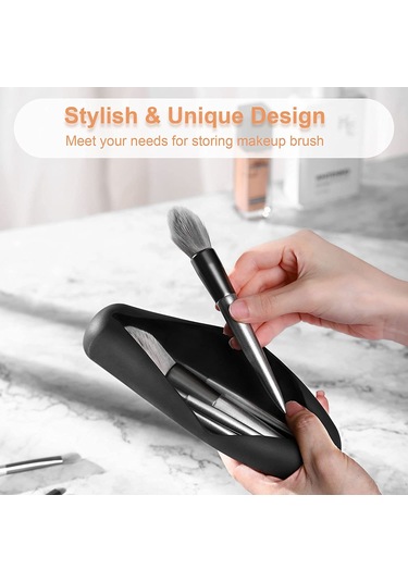 Wezone Gıda Kalitesi Silikon Macun Fırça Tutucu Çantası - Açık Kapaklı Makyaj Aletleri Depolama Çantası