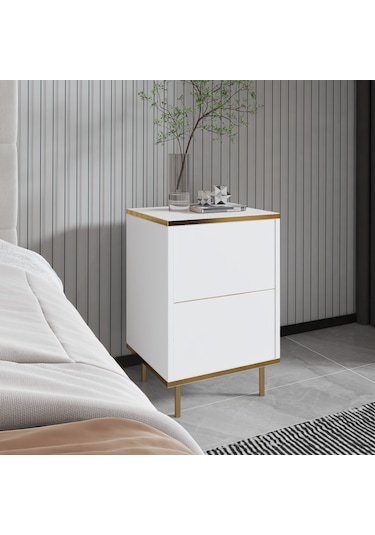 İmaj Komodin Beyaz/gold