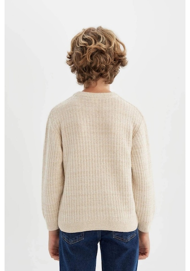 Defacto Erkek Çocuk Bej Bisiklet Yaka Basic Düz Triko Kazak C9468A824AUBG302 Defacto Erkek Çocuk Bej Bisiklet Yaka Basic Düz Triko Kazak C9468A824AUBG302