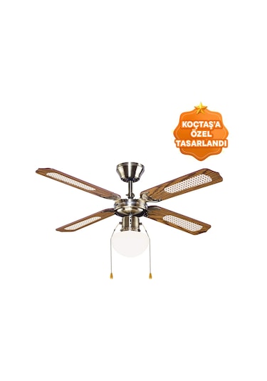 Good Home 1XE27 Ahşap Kanat Tavan Vantilatörü 107 CM