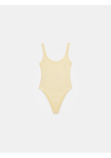 Dilvin 21053 Askılı Bodysuit-açık Sarı Açık Sarı