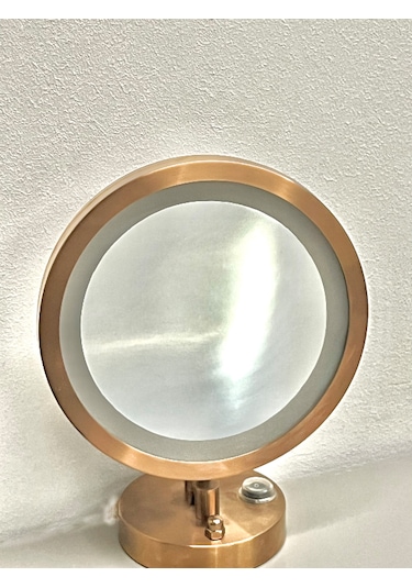 Led Makyaj Aynası 3x Büyüteçli Pvd Kaplama Rose Gold Ayna