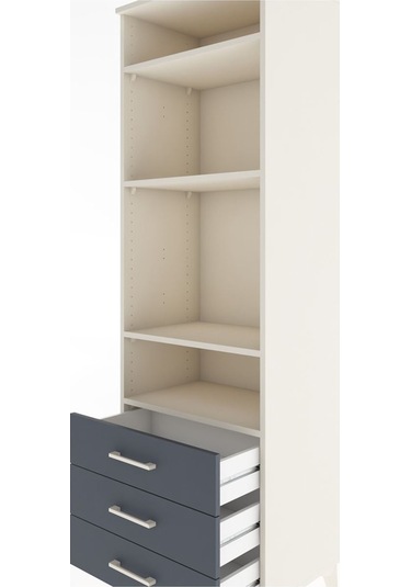 Hyperion Dolap 4 Raflı 3 Çekmeceli 60x44x195 Aytaşı-antrasit Aytaşı