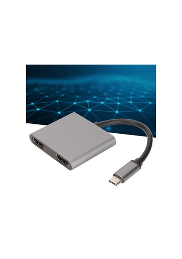 Ximistore9 Usb-c'den Çift Hdmı'ye Adaptör - 4k 60hz Desteği, Alüminyum Gövde, Sinyal Kararlılığı, Ekran Yansıtma/genişletme