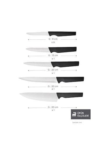 Dr. Inox Bundle 10 Parça Bıçak Seti Siyah