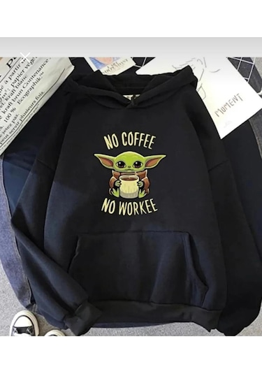 3 Iplık Mask2 New Woo Baskılı Kapüşönlü Sweatshirt Greymask2