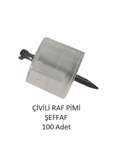 Çivili Raf Pimi Şeffaf 100 Adet Şeffaf