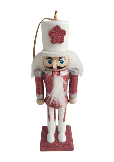 Kurşun Asker 13cm Beyaz Şapka -kırmızı Üniformalı Yılbaşı Süsü