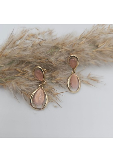 Pembe 60's Vintage Küpe Pembe