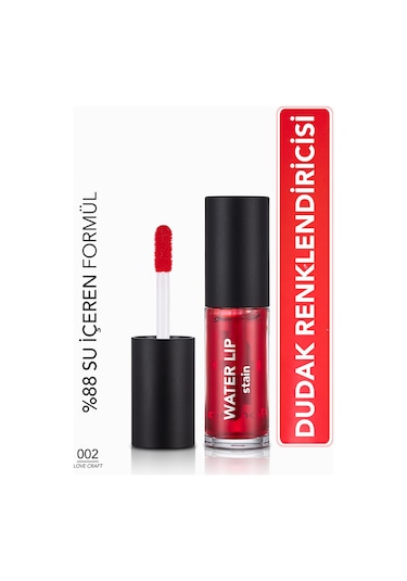 Flormar Kalıcı Mat Dudak Tint'i (Kırmızı) - Water Lip Stain - 002 Love Craft - 8682536042178