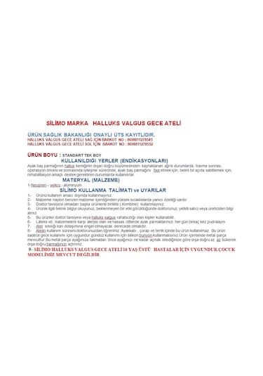 Ayak Baş Parmak Parmağı Kemik Kemiği Çıkıntısı Için Aparat Set