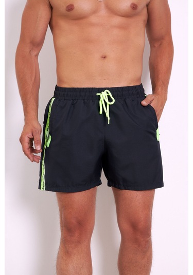 Enrico Ferry Erkek Lacivert Cepli Hızlı Kuruyan Deniz Şortu 2512l