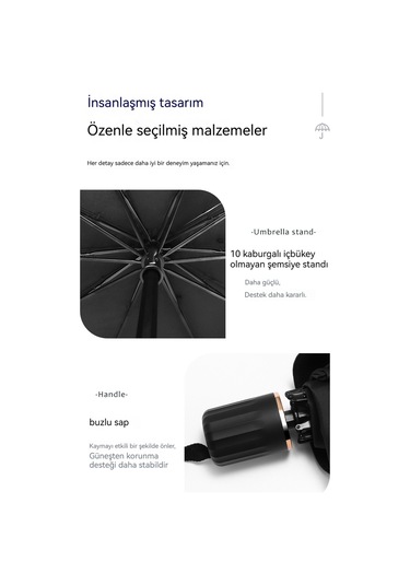 İç Şemsiye Tipi Araç Ön Camı Güneşlik-orta Boy