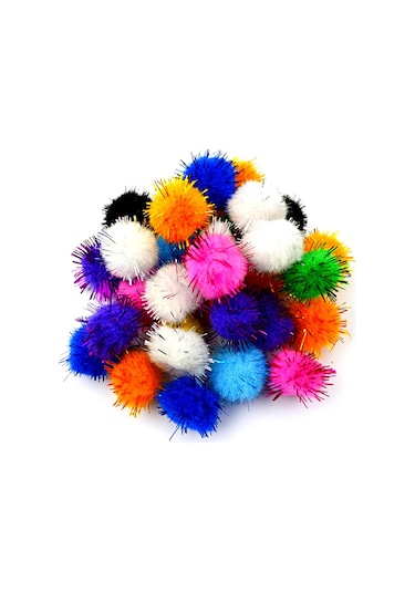 Bubu 10-20-30 Mm Karışık Simli Ponpon 80 Li Bubu-hs0026