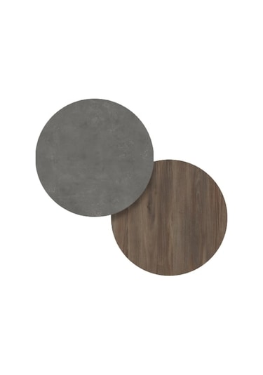 Robin Home Denver Komodin 2 Çekmeceli Metal Ayaklı Kahve-Beton  D5