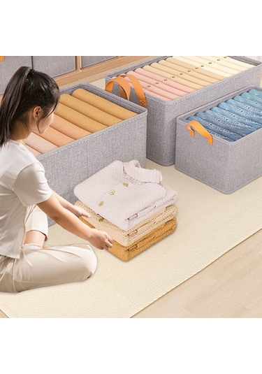 Cbtx Jjtz 50 X 35 X 32cm Bez Saklama Kutusu Katyonik Pp Kurulu Katlanır Dolap Organizatör - Bej