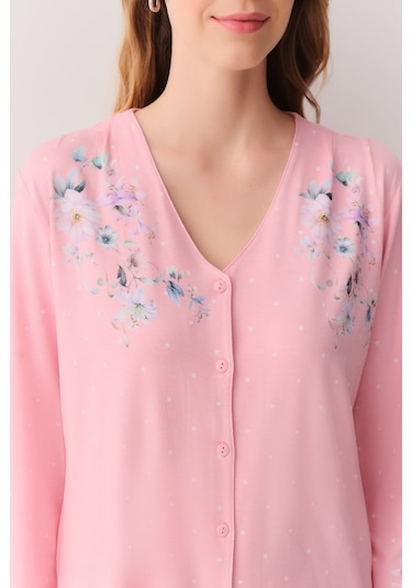 Suwen Jane Maskülen Pijama Takımı Sh26216660b1111 Pembe Puantiyeli