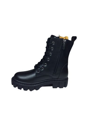 Ortopedikal 1087 Filet Kız Çocuk Siyah 2 Ayıcıklı Bot Bağcıklı Siyah
