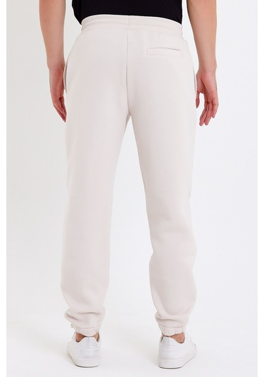 JAHR MARC Baskılı Oversize Krem Erkek Eşofman Altı Krem