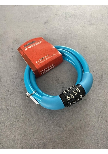 Impact Şifreli Bisiklet Kilidi 8 x 1000 MM Mavi