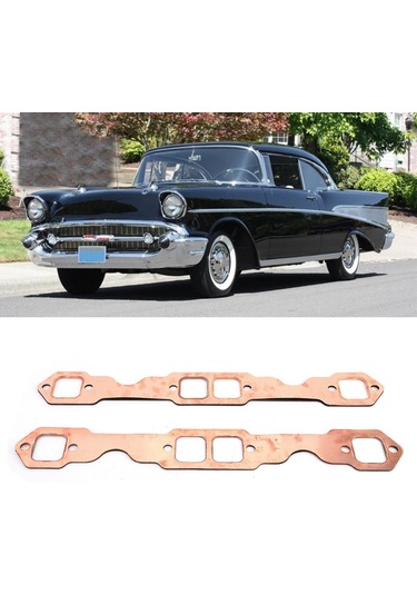 Kosona Sb Chevy 283-400 Motorları İçin Bakır Kaplama Exhaust Gasket Seti, 2 Adet, Tekrarlı Kullanım, Tamamen Leakproof, Direkt Değişim Sı-at58019