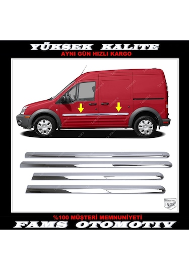 Ford Connect Krom Yan Kapı Çıtası 4 Kapı 2002-2014 uzun Şase