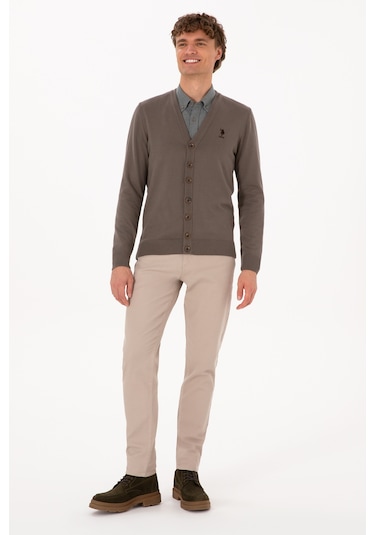 U.s. Polo Assn. Erkek Vizon Hırka Triko 50313702-vr052 Vizon