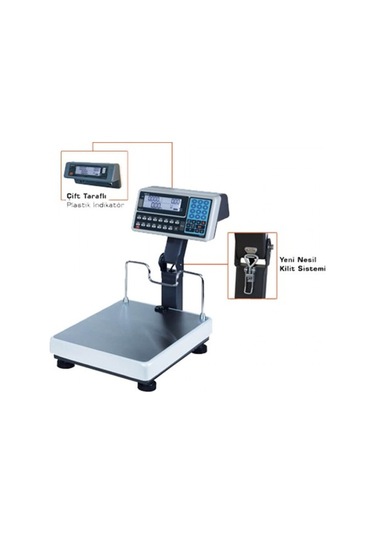 Tem Egeb 150 KG Çift Taraflı Çift Akü 35*40 Baskül