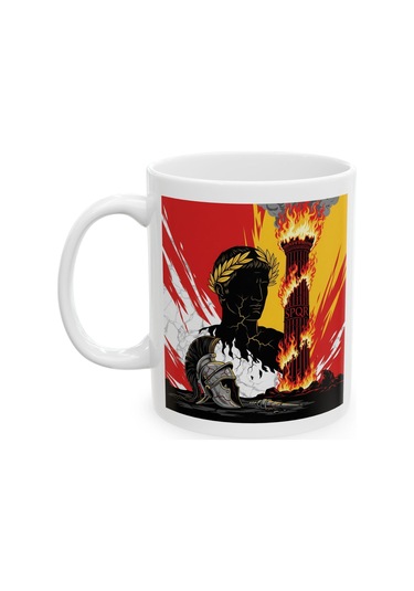 Roma İmparatorluğu Kupa Bardak Sezar Ve Tarih Tasarımlı Özel Kupa Bardak Hediyesi Beyaz