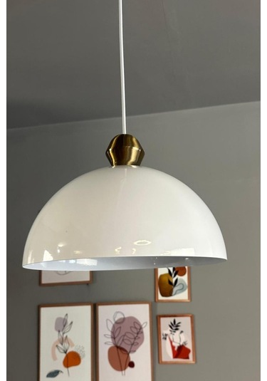 Yimpi Avize Tekli Eskitme Boncuk Başlık Sarkıt Salon Kuaför Cafe Dekoratif Aydınlatma Pastane Beyaz