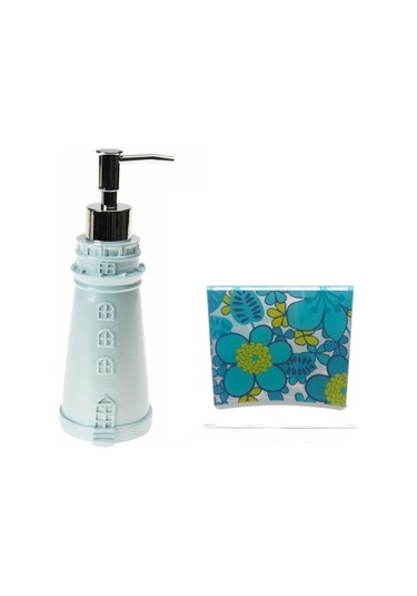 SIVI SABUNLUK,DİŞ FIRÇALIK 2 Lİ BANYO SETİ,DENİZ FENERİ VE MAVİ Ç Mavi