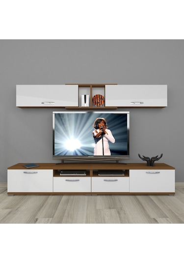 Decoraktiv Eko 5220 Mdf Tv Ünitesi Tv Sehpası Ceviz - Beyaz
