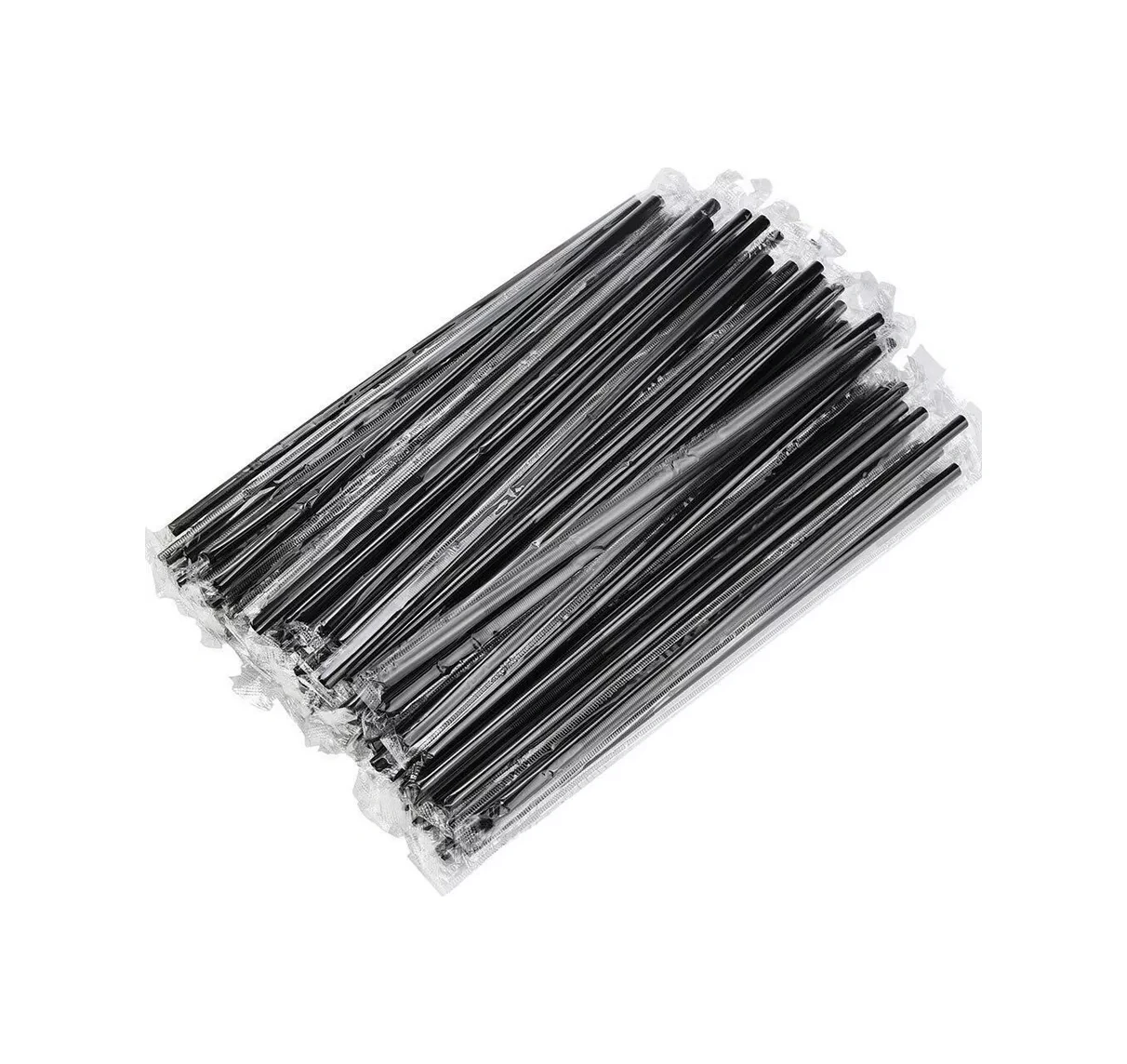 Pakkom Geniş Siyah Kokteyl Pipetleri 100 Adet 8x240 Mm 246874139