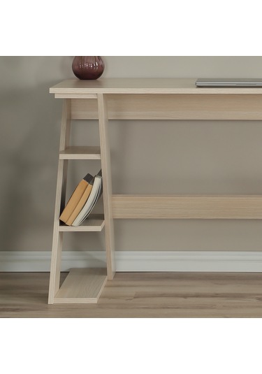 Pasific Home Lungo Raflı Çalışma Masası, Ofis Masası, 60X140 Cm, Meşe