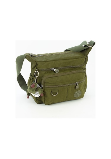 Krinkıl / Klinkır Su Geçirmez Kumaş Çok Gözlü Çapraz Kol Ve Omuz Postacı Çantası Haki 9507 Haki