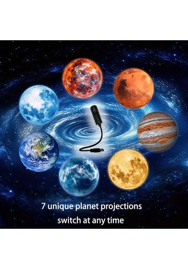 Willowhaven 8-usb Plug 1 4 8 Adet Usb Ay Dünya Projeksiyon Işık Araba Ev Dekor Kamp Parti