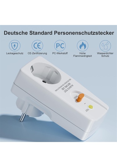 Xurunkeji 2'li Paket 16a Gfci Kaçak Korumalı Fiş Rcd Priz Ev Sigortası Kesme Anahtarı Kişisel Koruma Fişi Ab Fişi