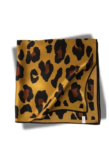 Waves And Pebbles Leopar Fular Açık Kahverengi