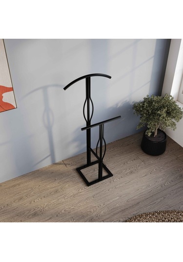 Aksviva Dilsiz Uşak Çift Askılık Metal Modüler Siyah