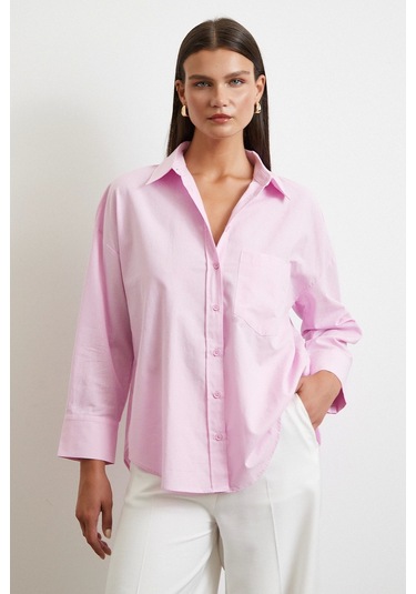 Must Have Poplin Gömlek Pembe Pembe